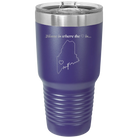 Laser etched purple 30 oz vacuum insulated tumbler with 'Maine Heart' design