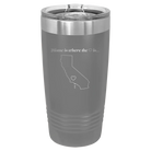 Laser etched dark gray 20 oz vacuum insulated tumbler with 'California Heart' design