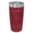 Laser etched maroon 20 oz vacuum insulated tumbler with 'California Heart' design
