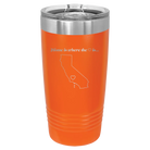 Laser etched orange 20 oz vacuum insulated tumbler with 'California Heart' design