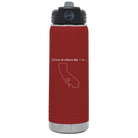 Laser etched maroon 20 oz vacuum insulated water bottle with 'California Heart' design