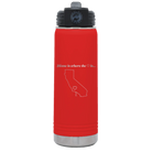 Laser etched red 20 oz vacuum insulated water bottle with 'California Heart' design