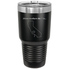 Laser etched black 30 oz vacuum insulated tumbler with 'California Heart' design