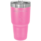 Laser etched pink 30 oz vacuum insulated tumbler with 'California Heart' design