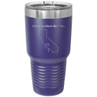 Laser etched purple 30 oz vacuum insulated tumbler with 'California Heart' design