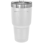 Laser etched white 30 oz vacuum insulated tumbler with 'California Heart' design