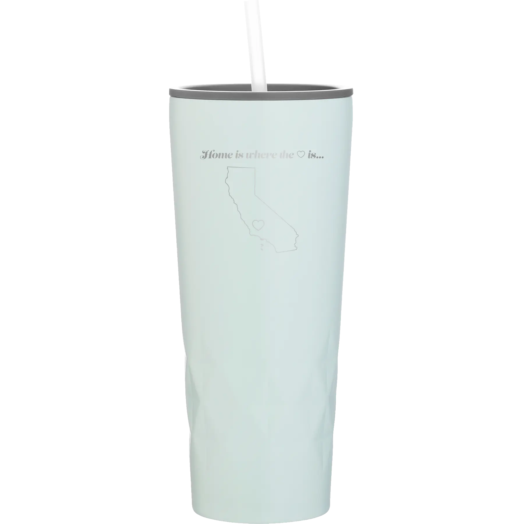 Laser etched meadow 20 oz vacuum insulated tumbler with 'California Heart' design