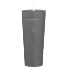 Laser etched slate 20 oz vacuum insulated tumbler with 'California Heart' design