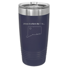 Laser etched navy 20 oz vacuum insulated tumbler with 'Connecticut Heart' design