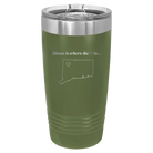 Laser etched olive green 20 oz vacuum insulated tumbler with 'Connecticut Heart' design