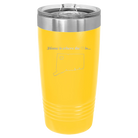 Laser etched yellow 20 oz vacuum insulated tumbler with 'Connecticut Heart' design