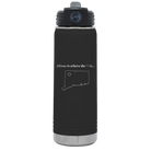 Laser etched black 20 oz vacuum insulated water bottle with 'Connecticut Heart' design
