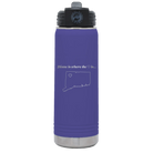 Laser etched purple 20 oz vacuum insulated water bottle with 'Connecticut Heart' design