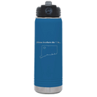 Laser etched royal blue 20 oz vacuum insulated water bottle with 'Connecticut Heart' design