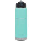 Laser etched teal 20 oz vacuum insulated water bottle with 'Connecticut Heart' design