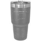 Laser etched dark gray 30 oz vacuum insulated tumbler with 'Connecticut Heart' design