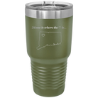 Laser etched olive green 30 oz vacuum insulated tumbler with 'Connecticut Heart' design