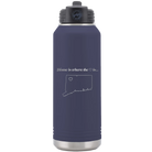 Laser etched navy 32 oz vacuum insulated water bottle with 'Connecticut Heart' design