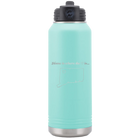 Laser etched teal 32 oz vacuum insulated water bottle with 'Connecticut Heart' design