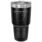Laser etched black 30 oz vacuum insulated tumbler with 'Arkansas Heart' design
