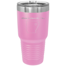 Laser etched light purple 30 oz vacuum insulated tumbler with 'Arkansas Heart' design
