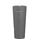 Laser etched slate 20 oz vacuum insulated tumbler with 'Arkansas Heart' design