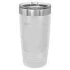 Laser etched white 20 oz vacuum insulated tumbler with 'Arizona Heart' design