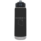 Laser etched black 20 oz vacuum insulated water bottle with 'Arizona Heart' design