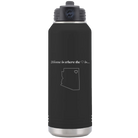 Laser etched black 32 oz vacuum insulated water bottle with 'Arizona Heart' design