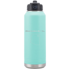 Laser etched teal 32 oz vacuum insulated water bottle with 'Arizona Heart' design