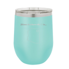 Laser etched teal 12 oz vacuum insulated wine cup with 'Arizona Heart' design