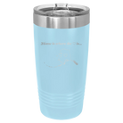 Laser etched light blue 20 oz vacuum insulated tumbler with 'Alaska Heart' design