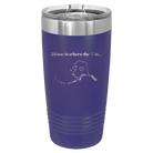 Laser etched purple 20 oz vacuum insulated tumbler with 'Alaska Heart' design