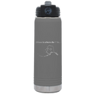 Laser etched dark gray 20 oz vacuum insulated water bottle with 'Alaska Heart' design
