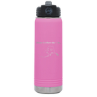 Laser etched light purple 20 oz vacuum insulated water bottle with 'Alaska Heart' design