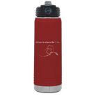 Laser etched maroon 20 oz vacuum insulated water bottle with 'Alaska Heart' design