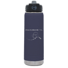 Laser etched navy 20 oz vacuum insulated water bottle with 'Alaska Heart' design
