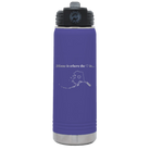 Laser etched purple 20 oz vacuum insulated water bottle with 'Alaska Heart' design