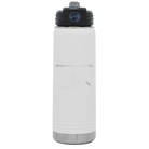 Laser etched white 20 oz vacuum insulated water bottle with 'Alaska Heart' design
