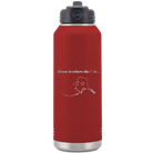 Laser etched maroon 32 oz vacuum insulated water bottle with 'Alaska Heart' design