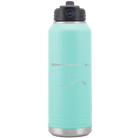 Laser etched teal 32 oz vacuum insulated water bottle with 'Alaska Heart' design