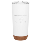 Laser etched white 20 oz vacuum insulated tumbler with 'Alaska Heart' design