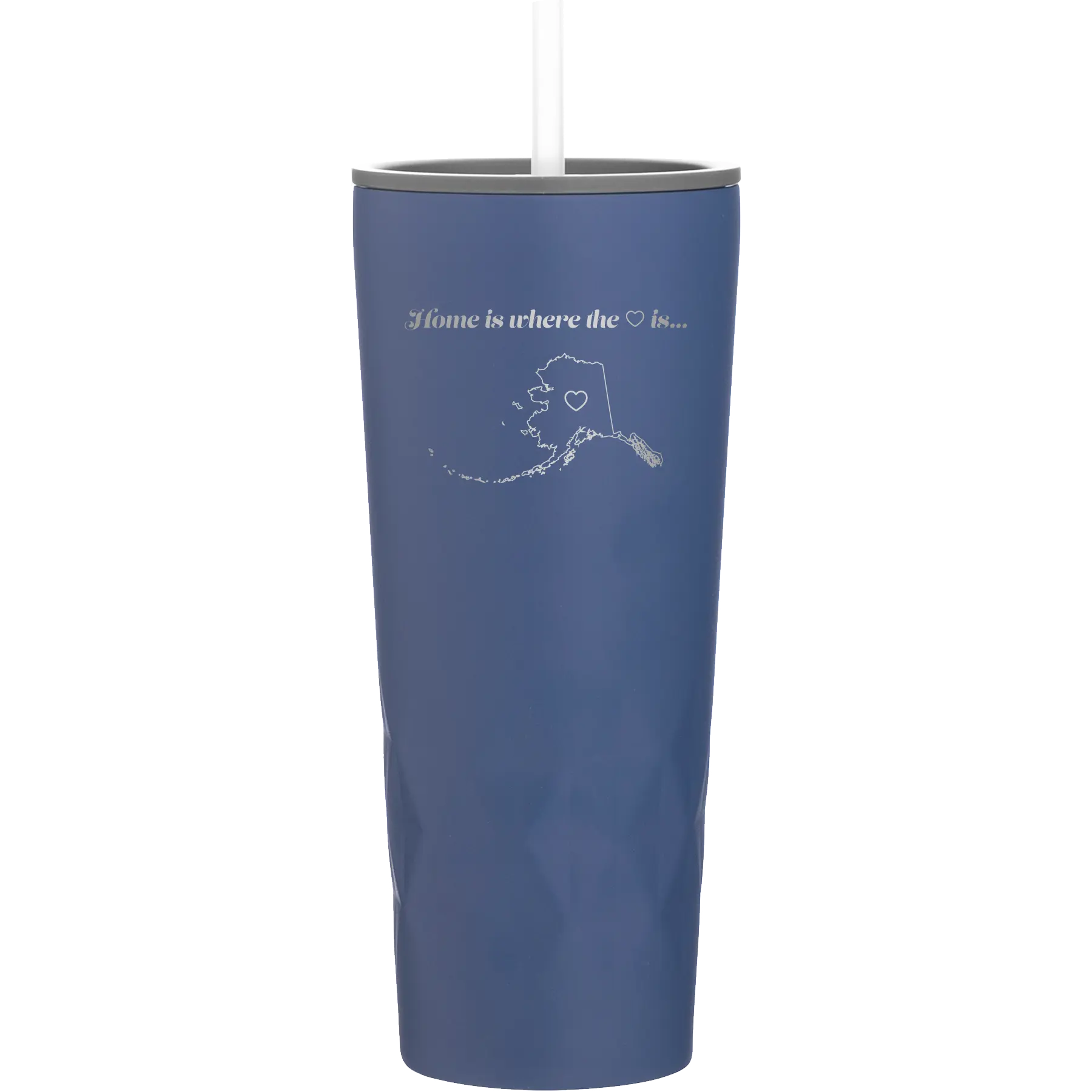 Laser etched constellation 20 oz vacuum insulated tumbler with 'Alaska Heart' design