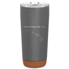 Laser etched storm gray 20 oz vacuum insulated tumbler with 'Hawaii Heart' design