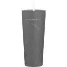Laser etched slate 20 oz vacuum insulated tumbler with 'Hawaii Heart' design