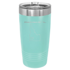 Laser etched teal 20 oz vacuum insulated tumbler with 'Idaho Heart' design