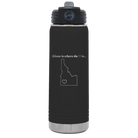 Laser etched black 20 oz vacuum insulated water bottle with 'Idaho Heart' design