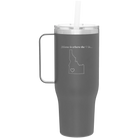 Laser etched slate 40 oz vacuum insulated tumbler mug with 'Idaho Heart' design