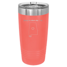 Laser etched coral 20 oz vacuum insulated tumbler with 'Alabama Heart' design