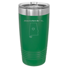 Laser etched green 20 oz vacuum insulated tumbler with 'Alabama Heart' design
